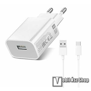 Xiaomi hálózati töltő - 1x USB aljzattal, 10W, 5V/2A, gyorstöltés támogatás, Type-C kábellel - FEHÉR - MDY-09-EW - GYÁRI kép