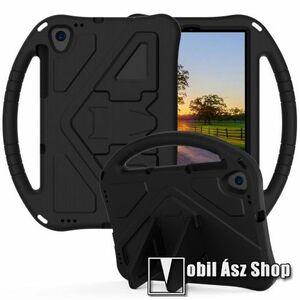 Shockproof EVA habszivacs védő tok - kitámasztható, hordozó füllel, asztali tartó funkciós, erősített sarkok - ERŐS VÉDELEM! - FEKETE - LENOVO Tab K10 kép