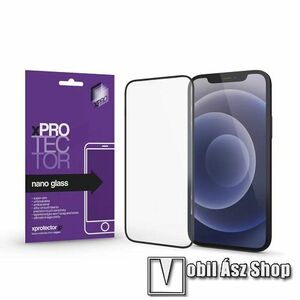 Xpro Flexible 9H Nano Glass rugalmas edzett üveg - FEKETE - 0, 15 mm vékony, A TELJES KIJELZŐT VÉDI! - APPLE iPhone 14 / 13 / 13 Pro - GYÁRI kép