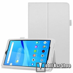 Notesz / mappa tok - oldalra nyíló flip cover, asztali tartó funkciós, rejtett mágneses, műbőr belső - FEHÉR - Lenovo Tab M8 (FHD) (2nd Gen) (TB-8705) / Tab M8 (3rd Gen) kép
