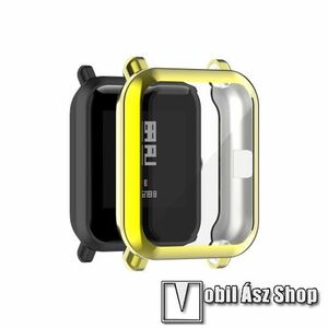 Okosóra szilikon védő tok / keret - GALVANIZÁLT ARANY - Szilikon előlapvédő is! - Xiaomi Amazfit Pop / Pop Pro / GTS 2 mini / Amazfit Bip U / Amazfit Bip 1S / Amazfit Bip Lite kép