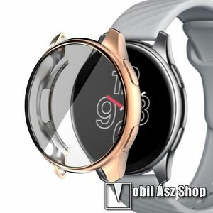 Okosóra szilikon védő tok / keret - GALVANIZÁLT ROSE GOLD - Szilikon előlapvédő is! - OnePlus Watch kép