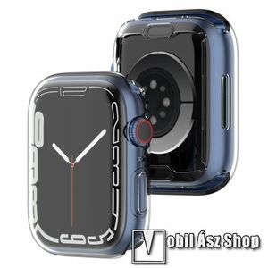 Okosóra szilikon védő tok / keret - ÁTLÁTSZÓ - Szilikon előlapvédő is! - APPLE Watch Series 7 (41mm) / Series 8 (41mm) / Series 9 (41mm) kép
