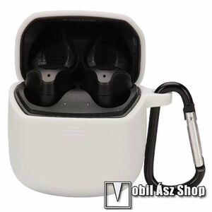 Szilikon védő tok JBL Club Pro / Pro+-hoz - töltőnyílás, karabiner - FEHÉR kép