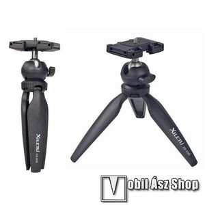 XILETU XS-20S UNIVERZÁLIS asztali tartó/ tripod fotó állvány - 1/4"-os rögzítő univerzális csavarral, GoPro kompatibilis, 360 fokban forgatható, összecsukható, csúszásgátló, 2.5kg teherbírás, 57-104mm-ig nyíló bölcső, 11cm-től 17cm-ig állítható - FEKETE kép