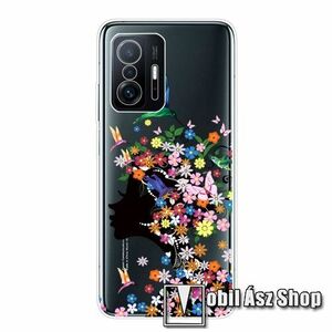 Szilikon védő tok / hátlap - SZÍNES VIRÁG MINTÁS - ÁTLÁTSZÓ - Xiaomi 11T / 11T Pro kép