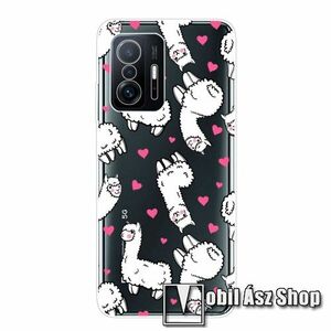 Szilikon védő tok / hátlap - ALPAKA MINTÁS - ÁTLÁTSZÓ - Xiaomi 11T / 11T Pro kép