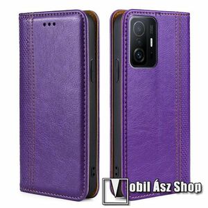 Notesz tok / flip tok - LILA - asztali tartó funkciós, oldalra nyíló, rejtett mágneses záródás, bankkártyatartó zseb, szilikon belső - Xiaomi 11T / 11T Pro kép