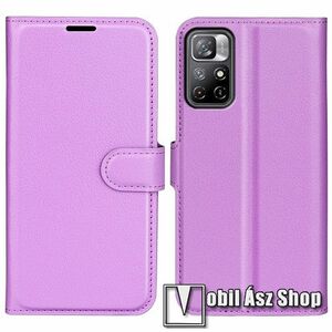 WALLET notesz tok / flip tok - LILA - asztali tartó funkciós, oldalra nyíló, rejtett mágneses záródás, bankkártyatartó zseb, szilikon belső - Xiaomi Poco M4 Pro 5G / Note 11 5G (For China Market) / Note 11T 5G kép