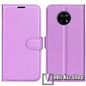 WALLET notesz tok / flip tok - LILA - asztali tartó funkciós, oldalra nyíló, rejtett mágneses záródás, bankkártyatartó zseb, szilikon belső - NOKIA G50 kép