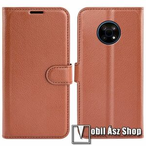 WALLET notesz tok / flip tok - BARNA - asztali tartó funkciós, oldalra nyíló, rejtett mágneses záródás, bankkártyatartó zseb, szilikon belső - NOKIA G50 kép