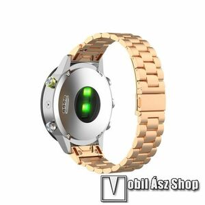 Okosóra szíj - rozsdamentes acél, csatos - ROSE GOLD - 186 mm hosszú, 22mm széles QUICKFIT csatlakozó - Garmin Fenix 5 / 5 Plus / 5 Plus Sapphire / 6 / 6 Pro / 6 Sapphire / Instinct / Forerunner 935 / 745 / 945 / Quatix 3 / Descent MK1 / Tactix Charlie kép