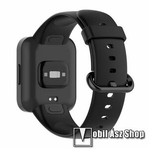 Okosóra szíj - szilikon - 85 + 120mm hosszú - FEKETE - Xiaomi Redmi Watch 2 / Redmi Watch 2 Lite / Poco Watch kép