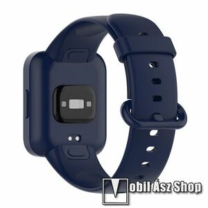 Okosóra szíj - szilikon - 85 + 120mm hosszú - SÖTÉTKÉK - Xiaomi Redmi Watch 2 / Redmi Watch 2 Lite / Poco Watch kép