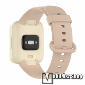 Okosóra szíj - szilikon - 85 + 120mm hosszú - RÓZSASZÍN - Xiaomi Redmi Watch 2 / Redmi Watch 2 Lite / Poco Watch kép