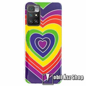 Szilikon védő tok / hátlap - SZÍNES SZÍV MINTÁS - Xiaomi Redmi 10 / Redmi 10 Prime / Redmi 10 (2022) kép