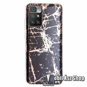 Szilikon védő tok / hátlap - FEKETE / ARANY MÁRVÁNY MINTÁS - Xiaomi Redmi 10 / Redmi 10 Prime / Redmi 10 (2022) kép