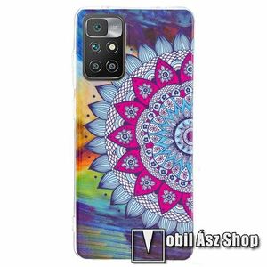 Szilikon védő tok / hátlap - SZÍNES MANDALA MINTÁS - Sötétben világít! - Xiaomi Redmi 10 / Redmi 10 Prime / Redmi 10 (2022) kép