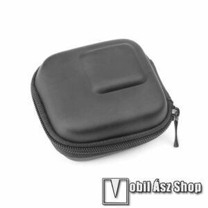 GoPro Hero 9 / 8 / 7 / 6 / 5 / 4-hez tartó / hordozó táska - ütődésálló, cipzáros, EVA habszivacs, vízálló, 88 x 75 x 45mm - ERŐS VÉDELEM! - FEKETE kép