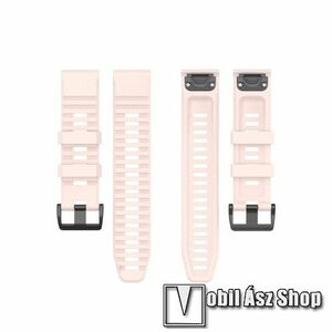 Okosóra szíj, Szilikon, 124+91mm hosszú, 26mm, QUICKFIT, Rózsaszín, Garmin D2 Mach 1 Pro 51mm, Enduro 3, fenix 8 51mm, Descent Mk3i 51mm, fenix 7X, 7X Pro, 6X, 6X Pro, tactix 7 kép
