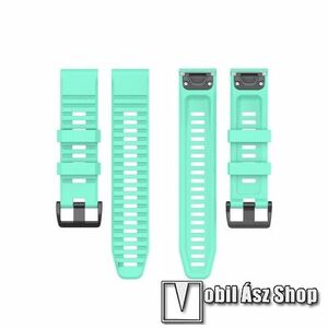 Okosóra szíj, Szilikon, 124+91mm hosszú, 26mm, QUICKFIT, Ciánkék, Garmin D2 Mach 1 Pro 51mm, Enduro 3, fenix 8 51mm, Descent Mk3i 51mm, fenix 7X, 7X Pro, 6X, 6X Pro, tactix 7 kép