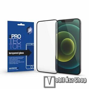 Xpro előlap védő karcálló edzett üveg - FEKETE - 9H, 0, 33mm, A teljes felületén tapad! - A TELJES KIJELZŐT VÉDI! - APPLE iPhone 12 Pro Max - GYÁRI kép