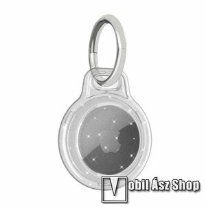 Műanyag védő tok Apple AirTag-hez - kulcstartó, csillogó - EZÜST kép