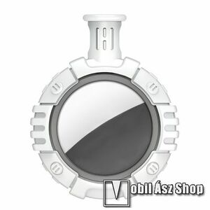 Szilikon védő tok Apple AirTag-hez - karabiner, ERŐS VÉDELEM! - FEHÉR kép