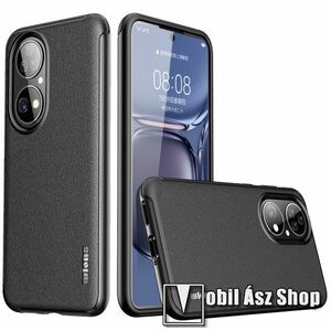 OTT! WLONS Defender Series műanyag védő tok / hátlap - FEKETE - szilikon betétes, matt felület, csúszásgátló, erősített sarkok - ERŐS VÉDELEM! - HUAWEI P50 / P50E kép
