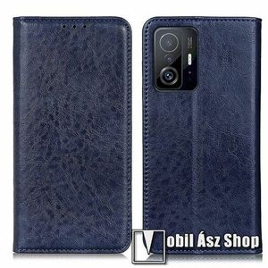 Notesz tok / flip tok - KÉK - PU bőr, asztali tartó funkciós, oldalra nyíló, rejtett mágneses záródás, bankkártya tartó zseb, szilikon belső - Xiaomi 11T / 11T Pro kép