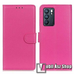WALLET notesz tok / flip tok - RÓZSASZÍN - asztali tartó funkciós, oldalra nyíló, rejtett mágneses záródás, bankkártyatartó zseb, szilikon belső - Oppo Reno6 5G kép