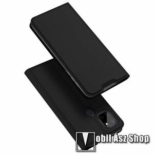 DUX DUCIS SKIN PRO slim design notesz / mappa tok - FEKETE - oldalra nyíló flip cover, asztali tartó funkció, szilikon belső, mágneses záródás - Realme C21Y / C25Y - GYÁRI kép