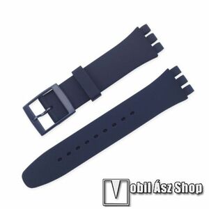 Okosóra szíj - szilikon - ÉJKÉK - 120mm + 95mm hosszú, 20mm széles, TELESZKÓP NÉLKÜL! - SAMSUNG Galaxy Watch 42mm / Xiaomi Amazfit GTS / Gear S2 / HUAWEI Watch GT 2 42mm / Watch Active / Active 2 / Watch4 kép