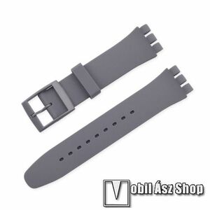 Okosóra szíj - szilikon - SZÜRKE - 120mm + 95mm hosszú, 20mm széles, TELESZKÓP NÉLKÜL! - SAMSUNG Galaxy Watch 42mm / Xiaomi Amazfit GTS / Gear S2 / HUAWEI Watch GT 2 42mm / Watch Active / Active 2 / Watch4 kép