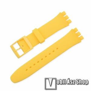 Okosóra szíj - szilikon - CITROMSÁRGA - 120mm + 95mm hosszú, 20mm széles, TELESZKÓP NÉLKÜL! - SAMSUNG Galaxy Watch 42mm / Xiaomi Amazfit GTS / Gear S2 / HUAWEI Watch GT 2 42mm / Watch Active / Active 2 / Watch4 kép