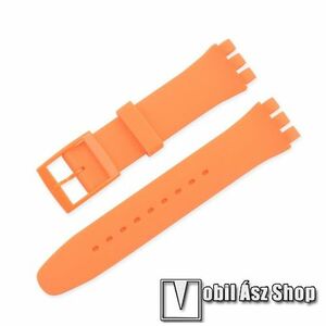 Okosóra szíj - szilikon - NARANCSSÁRGA - 120mm + 95mm hosszú, 20mm széles, TELESZKÓP NÉLKÜL! - SAMSUNG Galaxy Watch 42mm / Xiaomi Amazfit GTS / Gear S2 / HUAWEI Watch GT 2 42mm / Watch Active / Active 2 / Watch4 kép