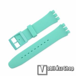 Okosóra szíj - szilikon - CYAN - 120mm + 95mm hosszú, 20mm széles, TELESZKÓP NÉLKÜL! - SAMSUNG Galaxy Watch 42mm / Xiaomi Amazfit GTS / Gear S2 / HUAWEI Watch GT 2 42mm / Watch Active / Active 2 / Watch4 kép