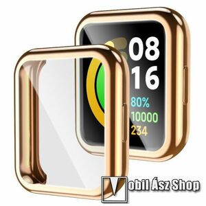 Okosóra szilikon védő tok / keret - GALVANIZÁLT ARANY - Szilikon előlapvédő is! - Xiaomi Redmi Watch 2 / Poco Watch kép