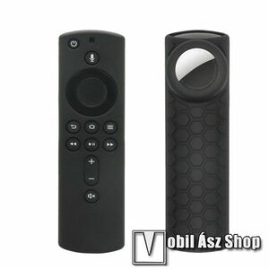 Szilikon védő tok Apple AirTag / Amazon Fire TV Stick 4K távirányitó-hoz - mosható, csúszásgátló, ERŐS VÉDELEM! - FEKETE kép
