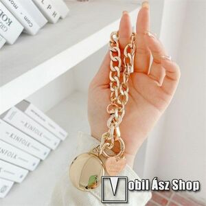 Csuklópánt Apple AirTag-hez - szilikon tok, rozsdamentes acél lánc - ARANY kép