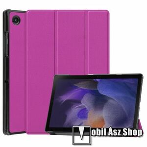 Notesz / mappa tok - LILA - oldalra nyíló flip cover, TRIFOLD asztali tartó funkciós, erősített sarkok, mágneses záródás, műanyag belső - SAMSUNG Galaxy Tab A8 10.5 (2021) (SM-X200/SM-X205) kép