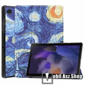 Notesz / mappa tok - OAJFESTMÉNY MINTÁS - oldalra nyíló flip cover, TRIFOLD asztali tartó funkció, mágneses záródás, erősített sarkok, műanyag belső - SAMSUNG Galaxy Tab A8 10.5 (2021) (SM-X200/SM-X205) kép