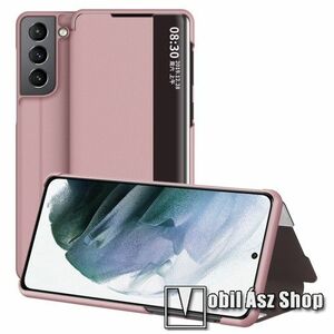 View Window ablakos notesz tok / flip tok - RÓZSASZÍN - oldalra nyíló, asztali tartó funkciós, rejtett mágneses záródás, műanyag belső - SAMSUNG Galaxy S22 Plus 5G (SM-S906) kép
