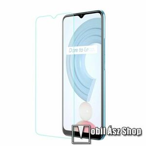 Előlap védő karcálló edzett üveg - 0, 3 mm vékony, 9H, Arc Edge, A képernyő sík részét védi - Realme C21 kép