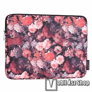 CANVASARTISAN H3-01 tablet / Laptop UNIVERZÁLIS tok / táska - VIRÁG MINTÁS - Szövet, bársonyos belső, ütődésálló - 15"-os készülékekig használható, belső méret 398 x 280 x 24mm kép