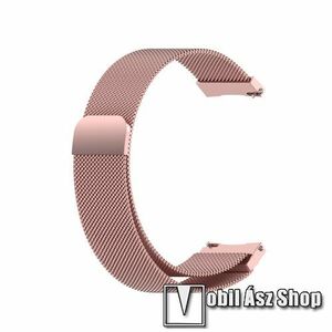 Okosóra milánói szíj - rozsdamentes acél, mágneses - 238mm hosszú, 22mm széles (ívelt!) - ROSE GOLD - Xiaomi Haylou Solar / Xiaomi Haylou Solar LS05 kép