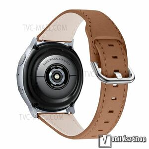 Okosóra szíj - BARNA - valódi bőr - 80mm + 120mm hosszú, 20mm széles - HUAWEI Watch GT / HUAWEI Watch Magic / Watch GT 2 46mm / Watch GT 2e kép