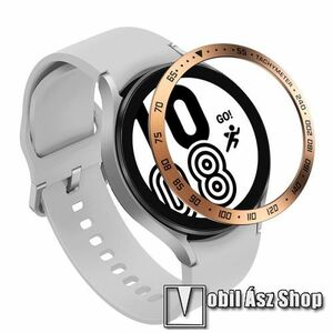 Okosóra lünetta védő rozsdamentes acélból - a másodpercmutató segítségével a tachymeter skáláról leolvashatod az óránkénti átlagsebességet - ARANY / FEKETE - SAMSUNG Galaxy Watch4 44mm (SM-R870) kép