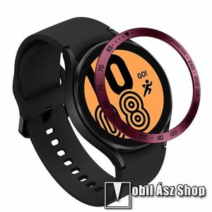 Okosóra lünetta védő rozsdamentes acélból - a másodpercmutató segítségével a tachymeter skáláról leolvashatod az óránkénti átlagsebességet - BORDÓ / FEKETE - SAMSUNG Galaxy Watch4 44mm (SM-R870) kép