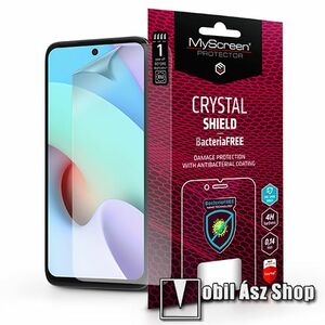MYSCREEN CRYSTAL BacteriaFREE képernyővédő fólia - CRYSTAL - 1db, törlőkendővel, antibakteriális, A képernyő sík részét védi! - Xiaomi Redmi 10 / Redmi 10 Prime / Redmi 10 (2022) - GYÁRI kép